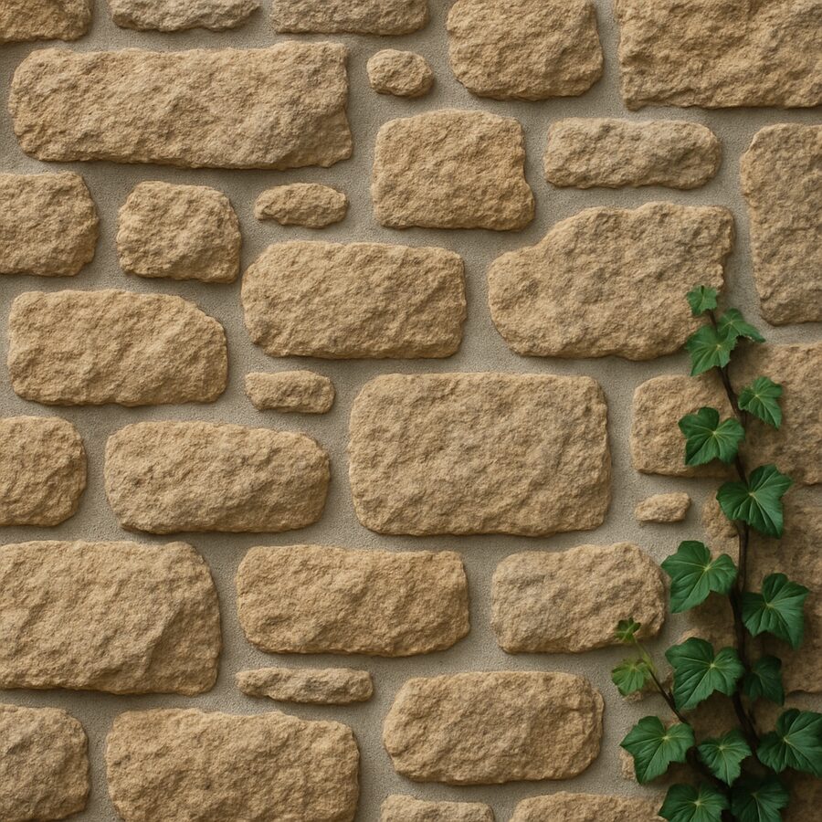 Mur en pierre de granit rejointoyé sur une bâtisse rénovée